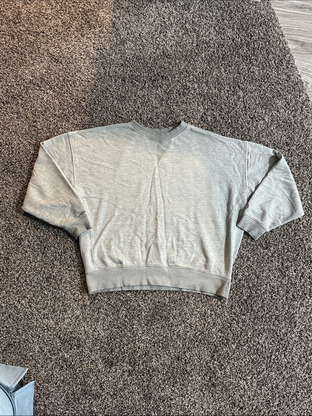 Relaxed Fit Crewneck Sweatshirt in Light Gray